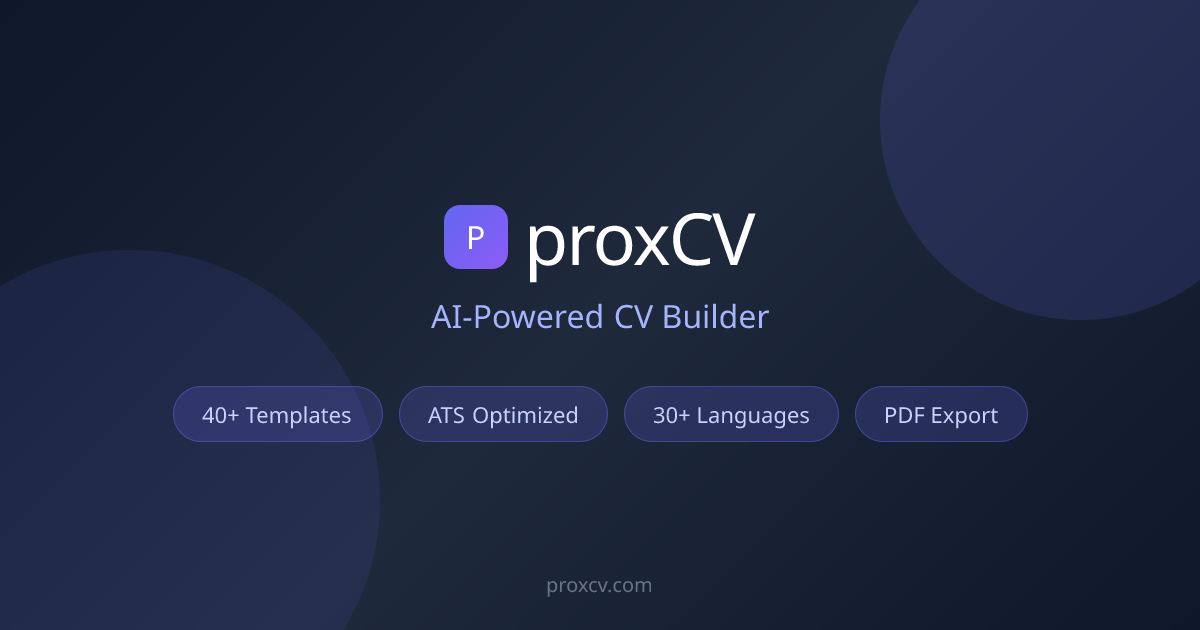 proxCV - Free AI CV Builder | Create ATS-Optimized Resumes Online